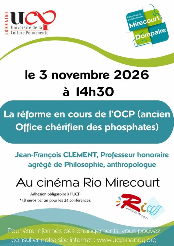 Ne manquez pas la conférence exceptionnelle sur la réforme en cours de l’OCP (ancien Office…